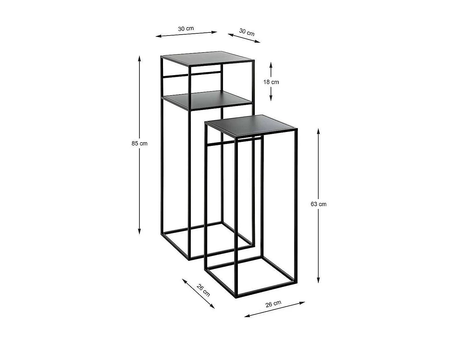 Blumenständer in modernem Design Stahl (zweiteilig)