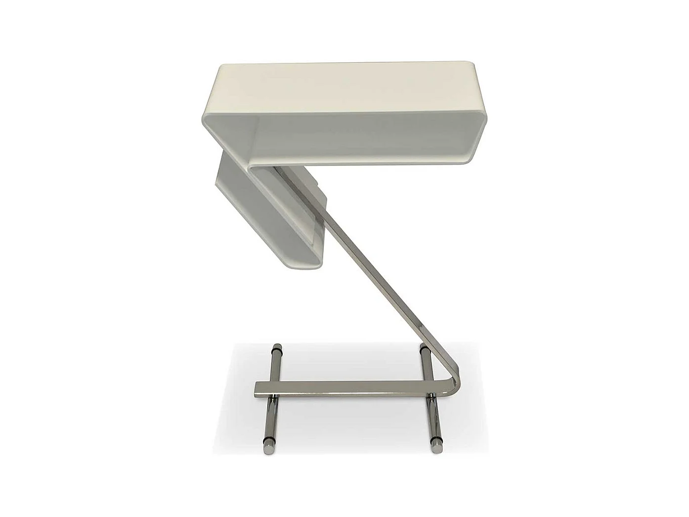 Anstelltisch in Weiß Acryl Metall Chromfarben