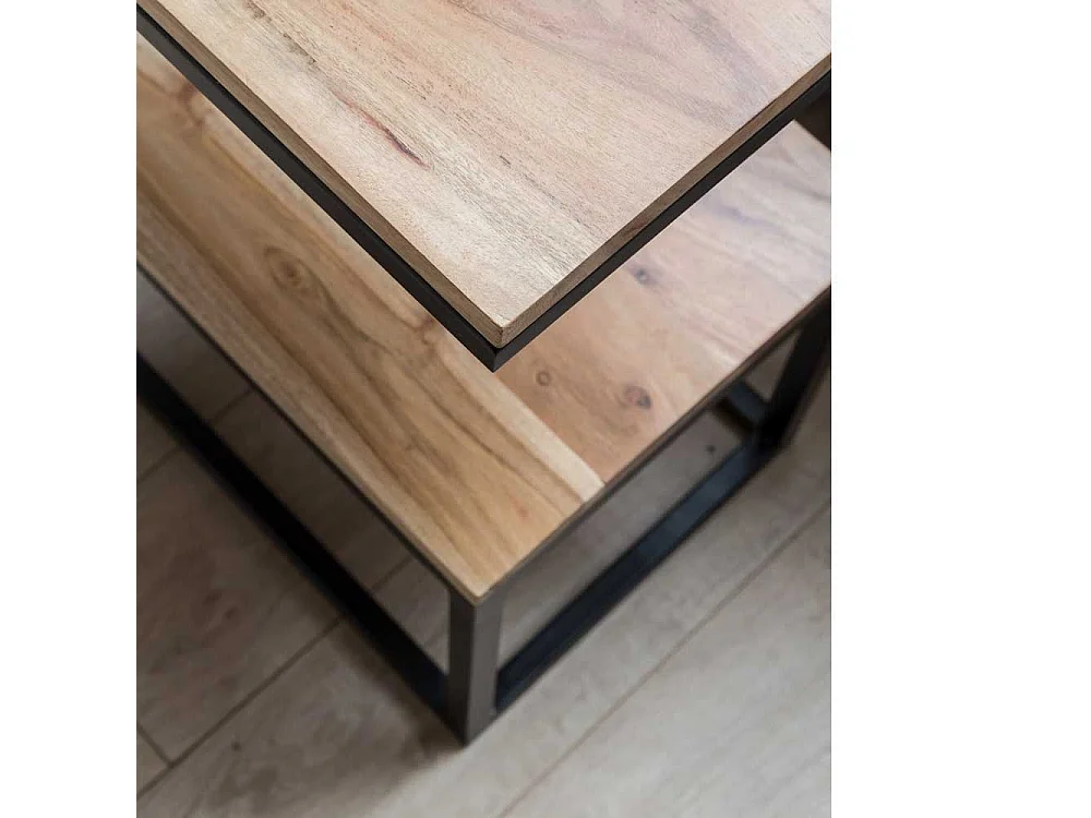 Ablagetisch aus Akazie Massivholz Metall