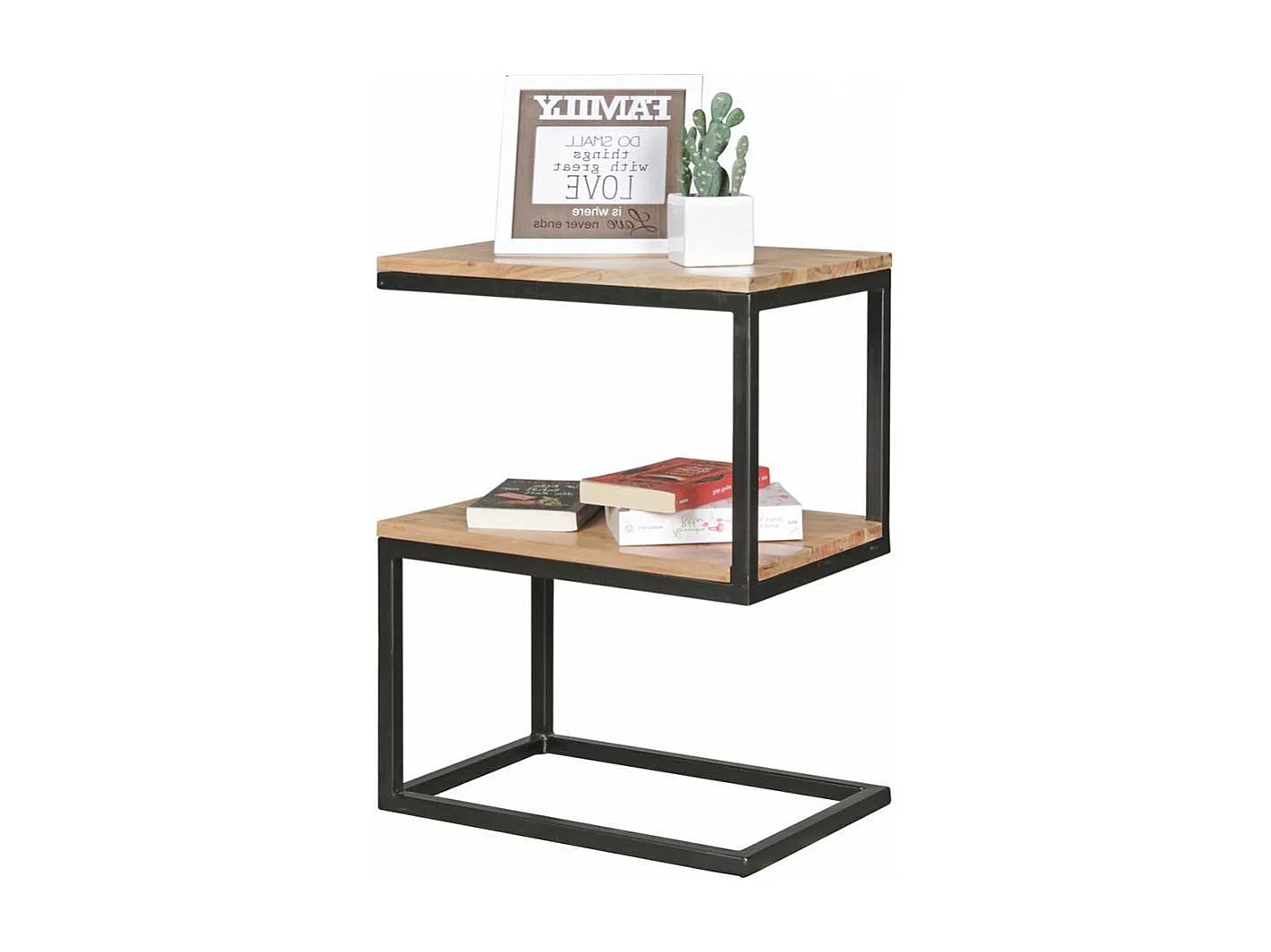 Ablagetisch aus Akazie Massivholz Metall