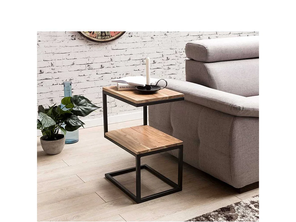 Ablagetisch aus Akazie Massivholz Metall