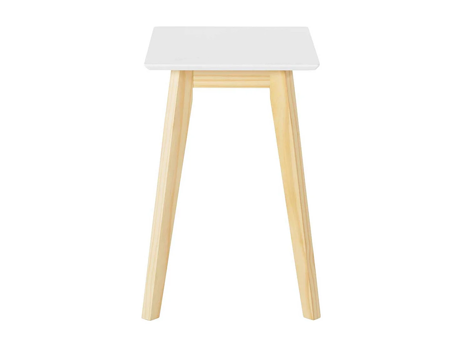 Beitisch in Weiß und Kiefer Skandi Design