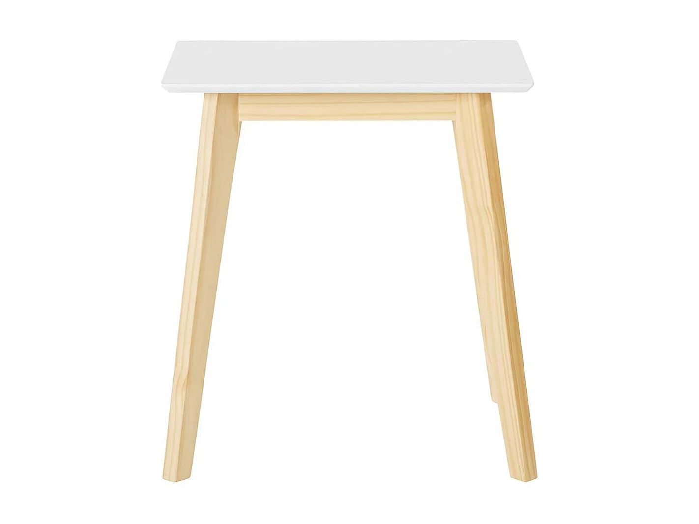 Beitisch in Weiß und Kiefer Skandi Design