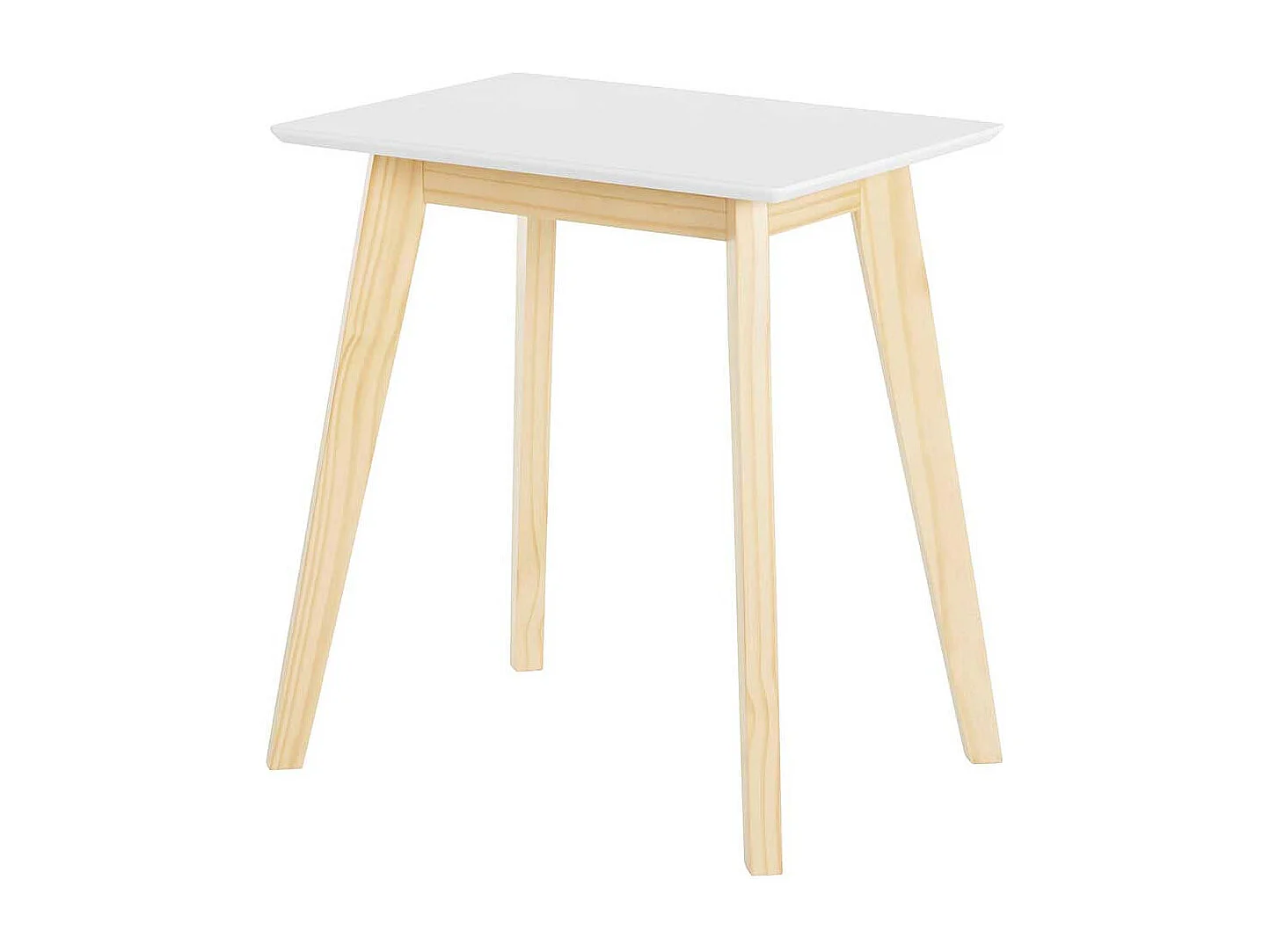 Beitisch in Weiß und Kiefer Skandi Design