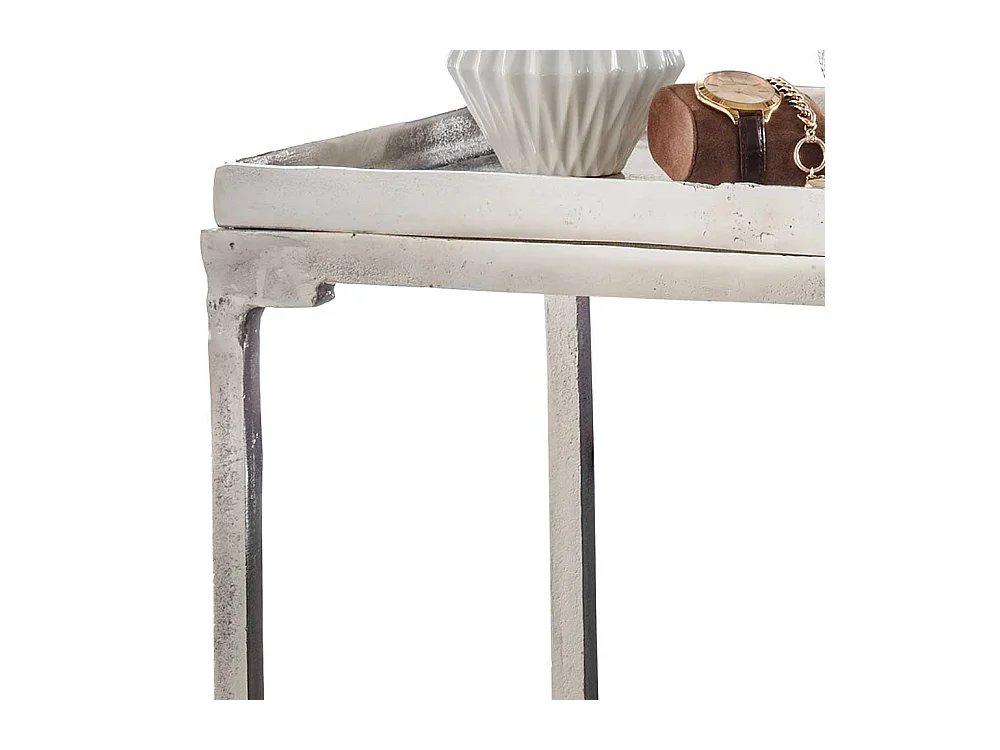 Alu Anstelltisch mit Bügelgestell Nickelfarben