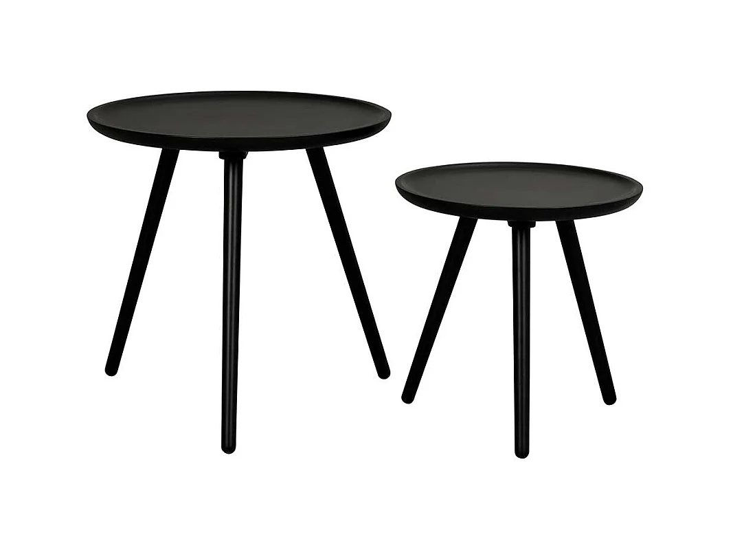 Beitisch Set in Schwarz rund (zweiteilig)