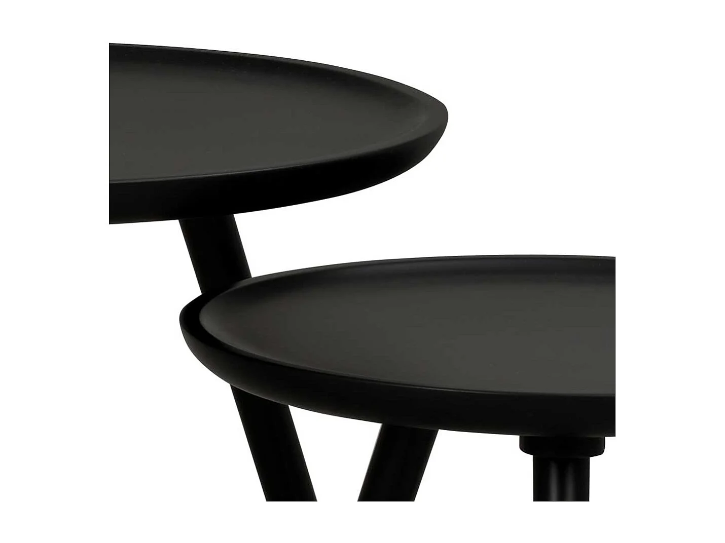 Beitisch Set in Schwarz rund (zweiteilig)