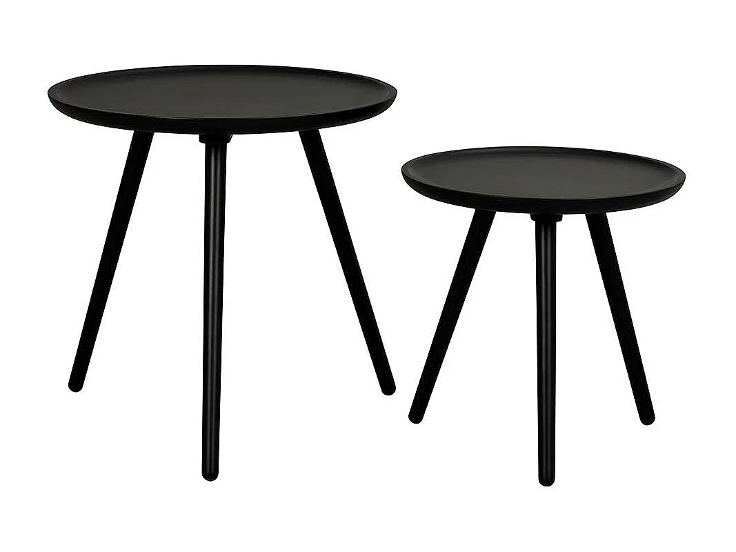 Beitisch Set in Schwarz rund (zweiteilig)