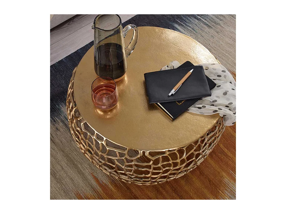 Couchtisch Metall Gold aus Aluminium modernem Design