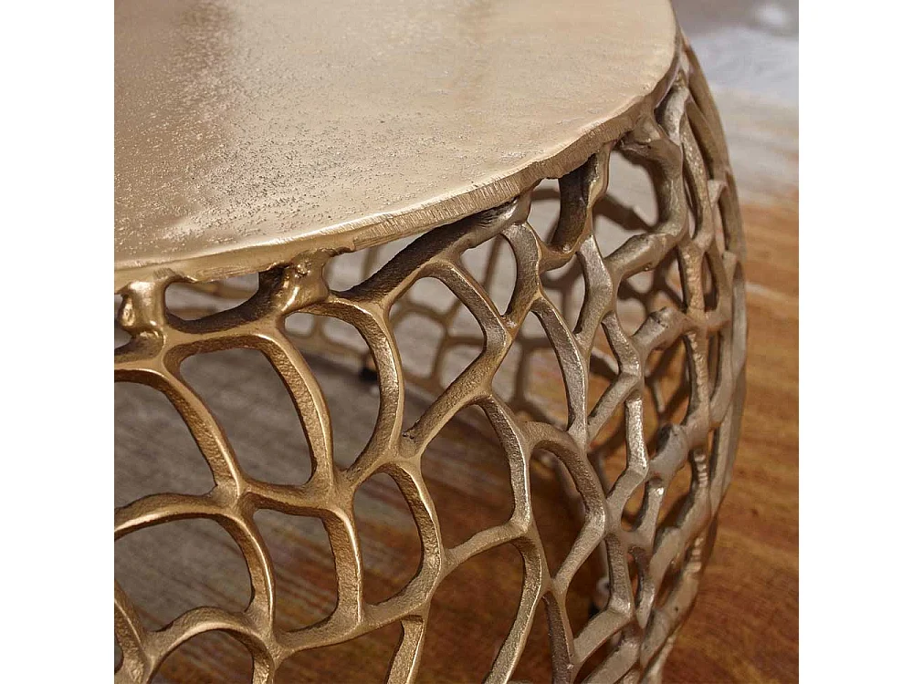 Couchtisch Metall Gold aus Aluminium modernem Design