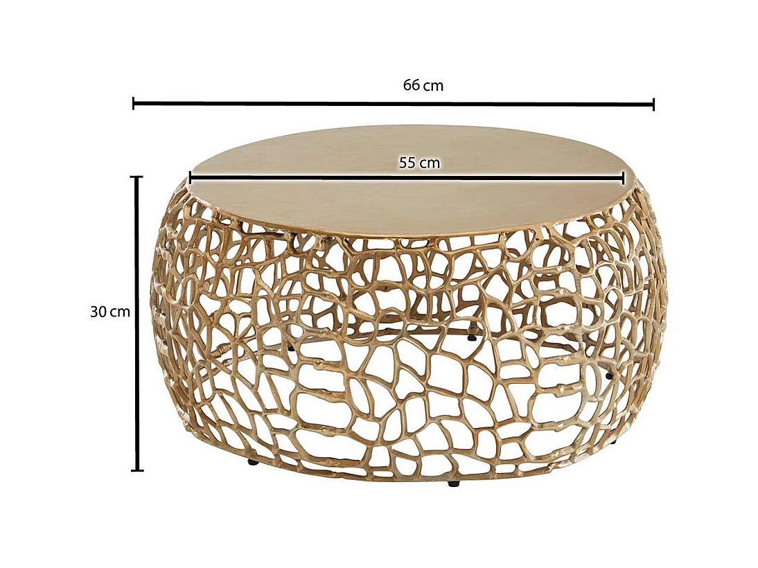 Couchtisch Metall Gold aus Aluminium modernem Design