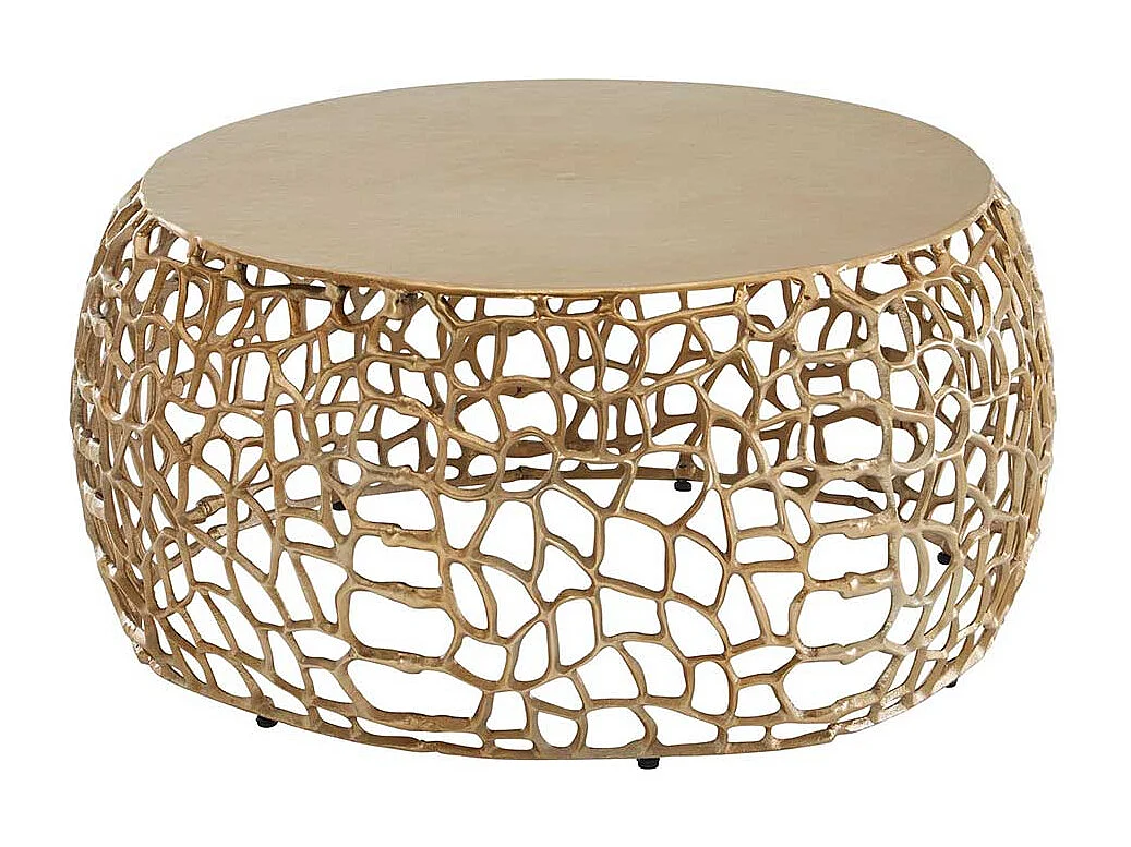 Couchtisch Metall Gold aus Aluminium modernem Design