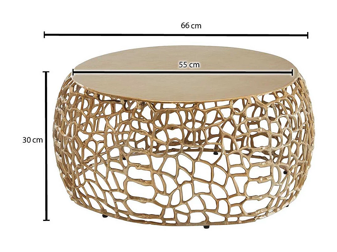 Couchtisch Metall Gold aus Aluminium modernem Design