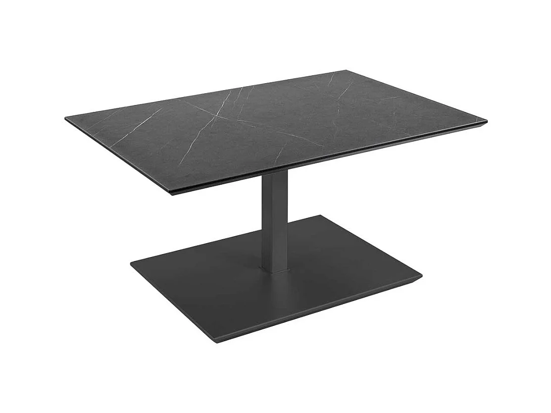Wohnzimmer Tisch höhenverstellbar in Anthrazit Marmor Optik