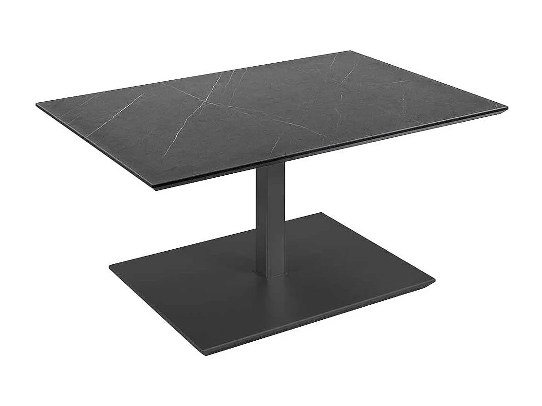 Wohnzimmer Tisch höhenverstellbar in Anthrazit Marmor Optik