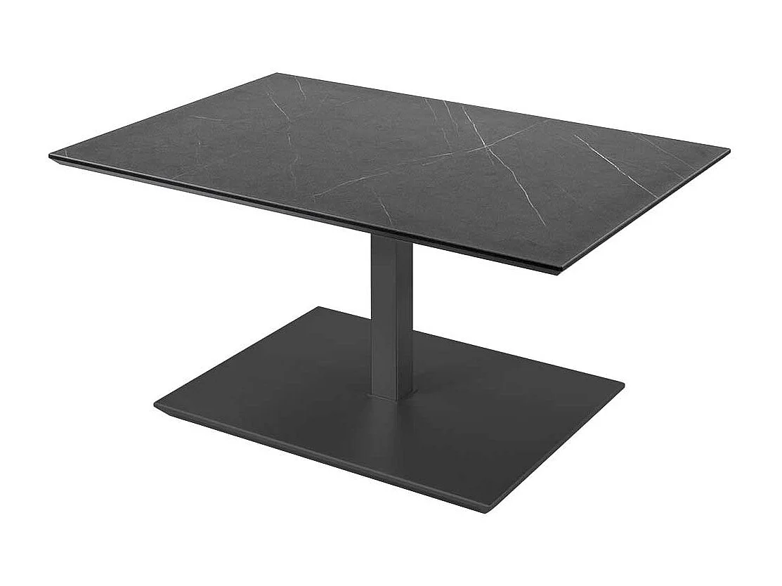 Wohnzimmer Tisch höhenverstellbar in Anthrazit Marmor Optik