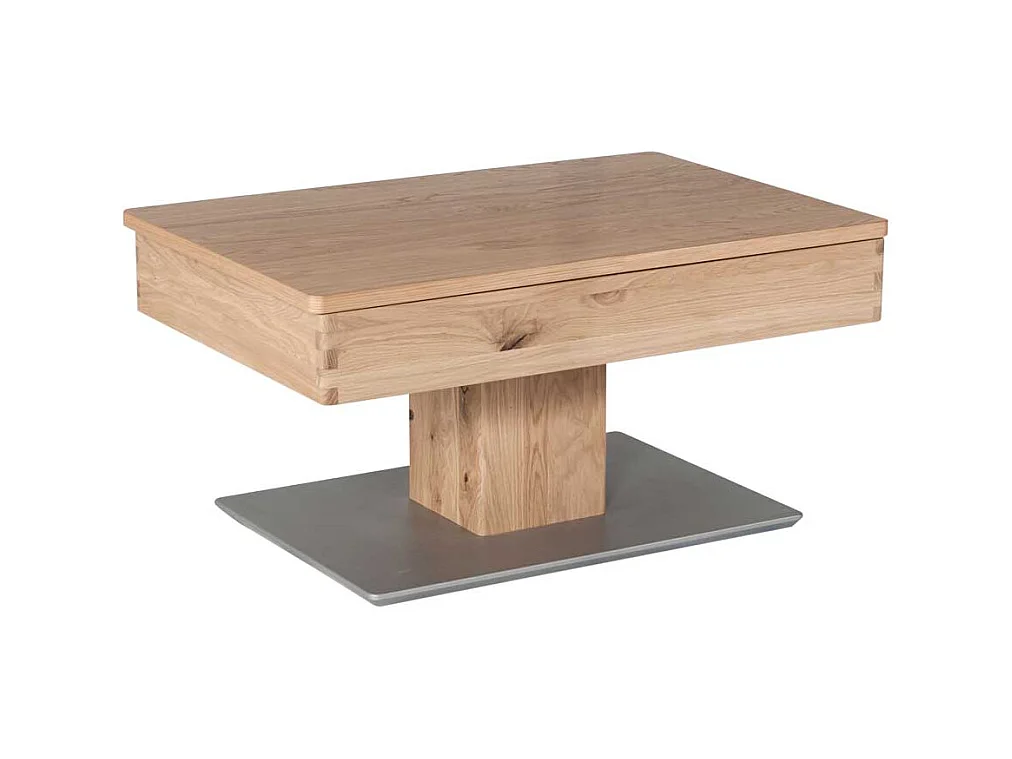 Wohnzimmertisch in Wildeiche und Silberfarben Staufach