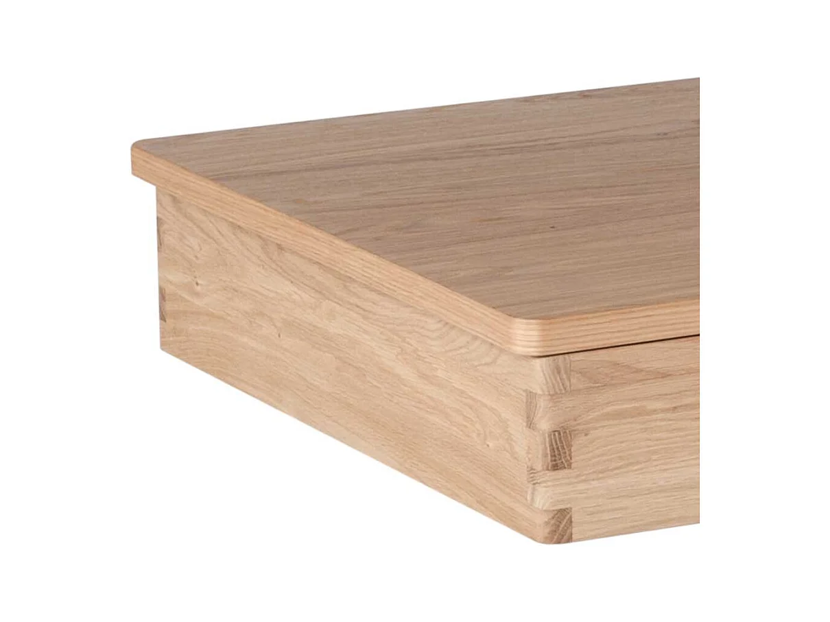 Wohnzimmertisch in Wildeiche und Silberfarben Staufach