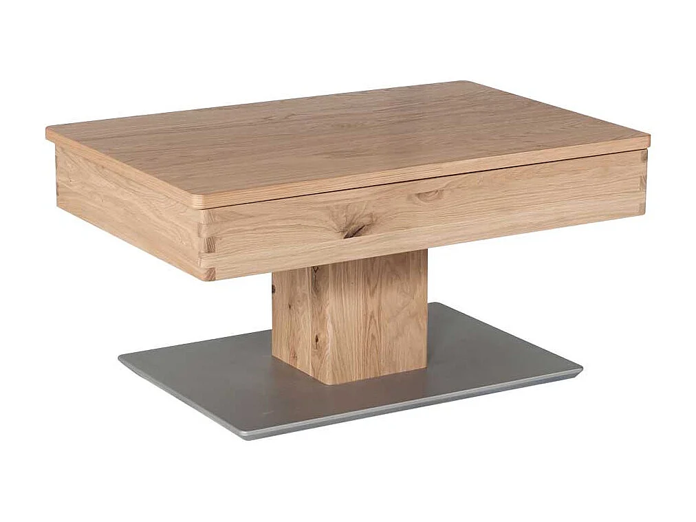 Wohnzimmertisch in Wildeiche und Silberfarben Staufach