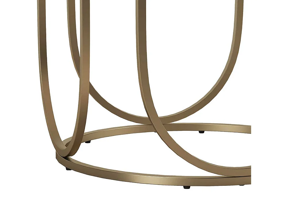 Moderner Salontisch in Marmor Optik weiß-grau Goldfarben