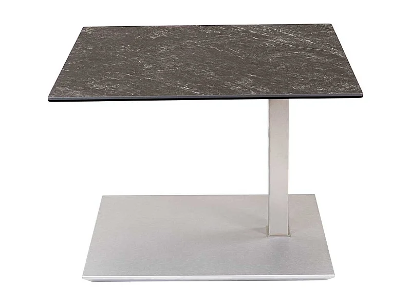 Verstellbarer Couchtisch in Schwarz Steinoptik Silberfarben
