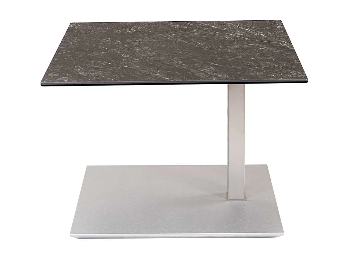 Verstellbarer Couchtisch in Schwarz Steinoptik Silberfarben