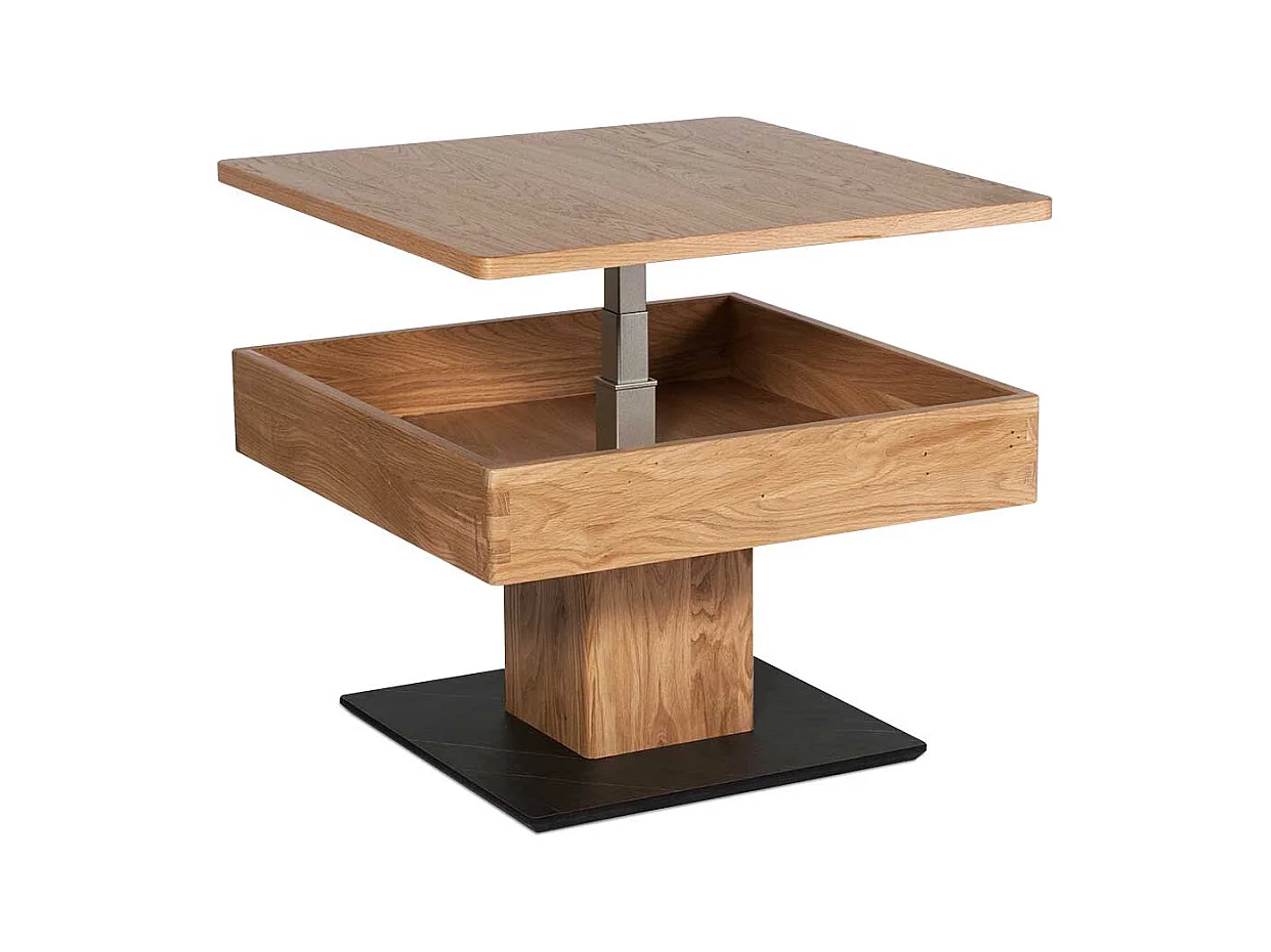 Wohnzimmertisch in Wildeichefarben höhenverstellbar