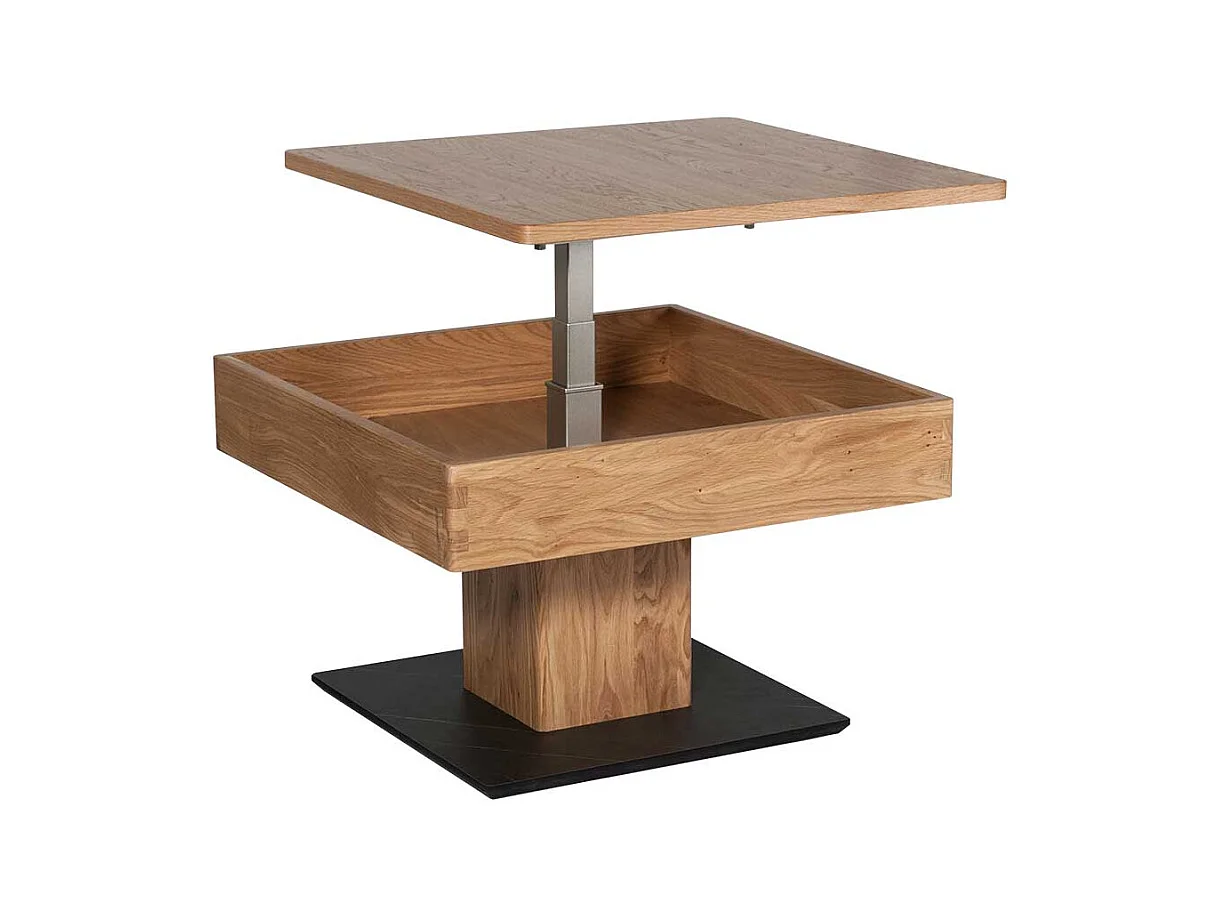 Wohnzimmertisch in Wildeichefarben höhenverstellbar