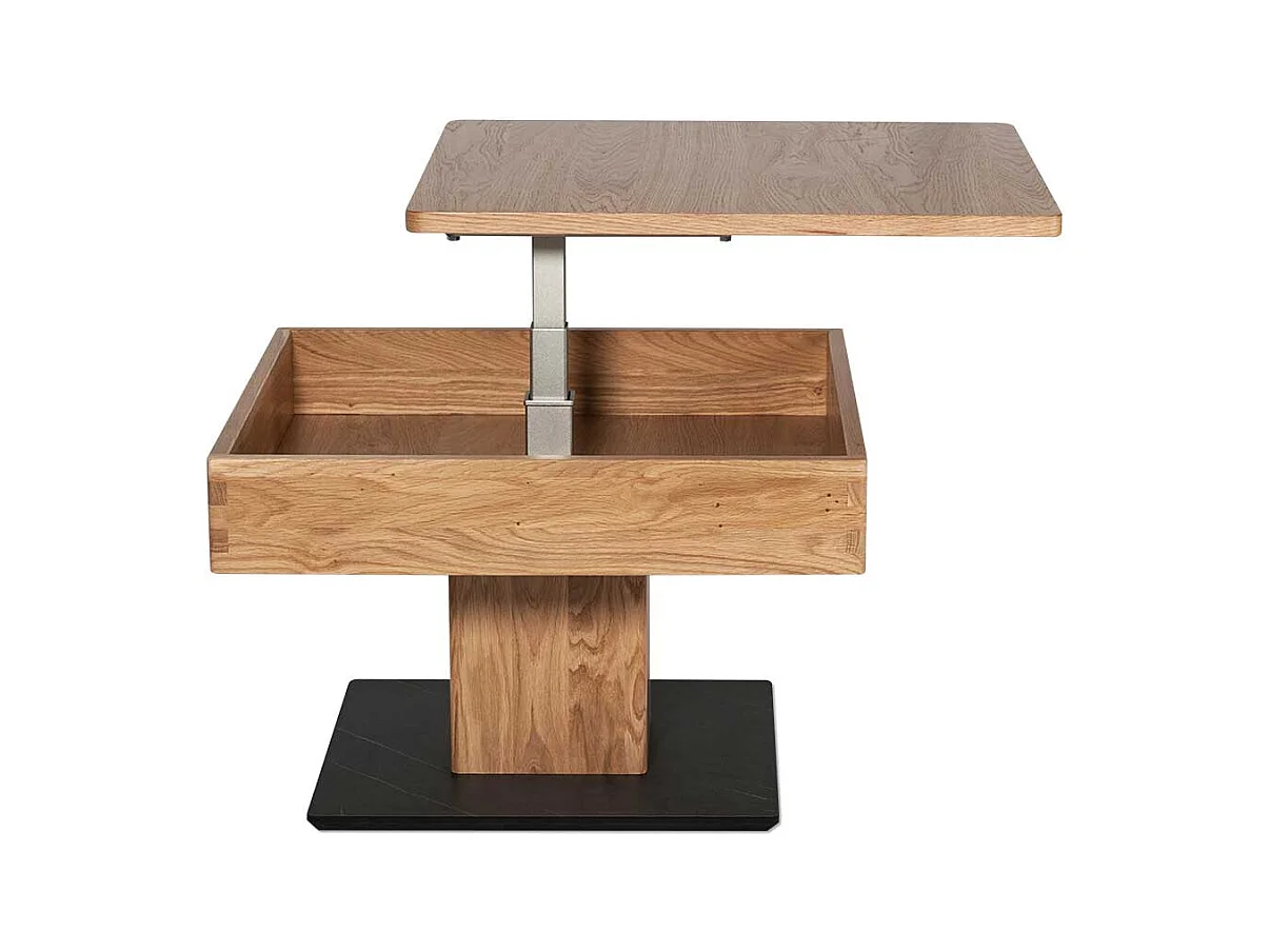 Wohnzimmertisch in Wildeichefarben höhenverstellbar