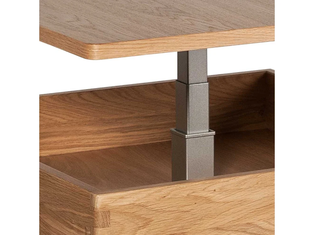 Wohnzimmertisch in Wildeichefarben höhenverstellbar