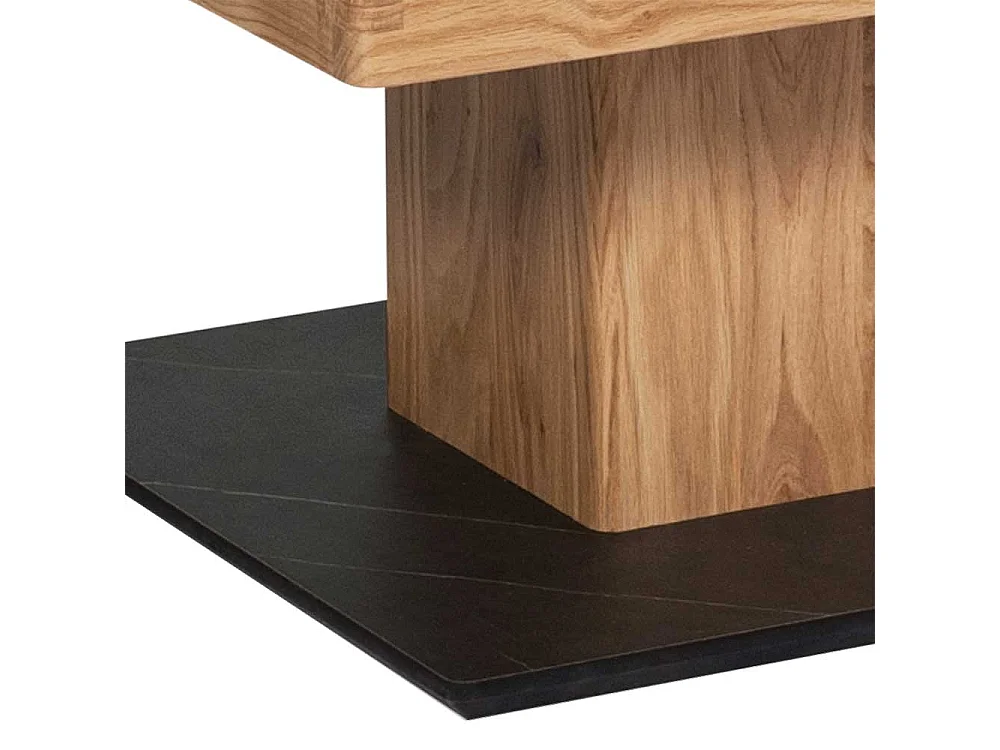 Wohnzimmertisch in Wildeichefarben höhenverstellbar