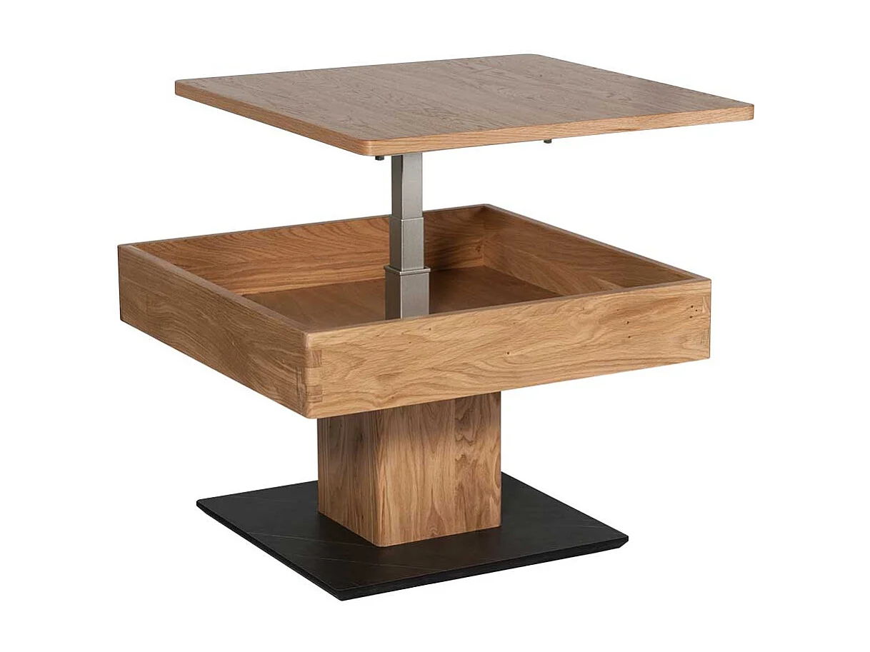 Wohnzimmertisch in Wildeichefarben höhenverstellbar