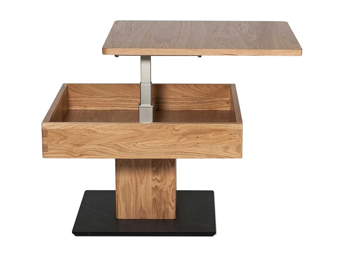 Wohnzimmertisch in Wildeichefarben höhenverstellbar