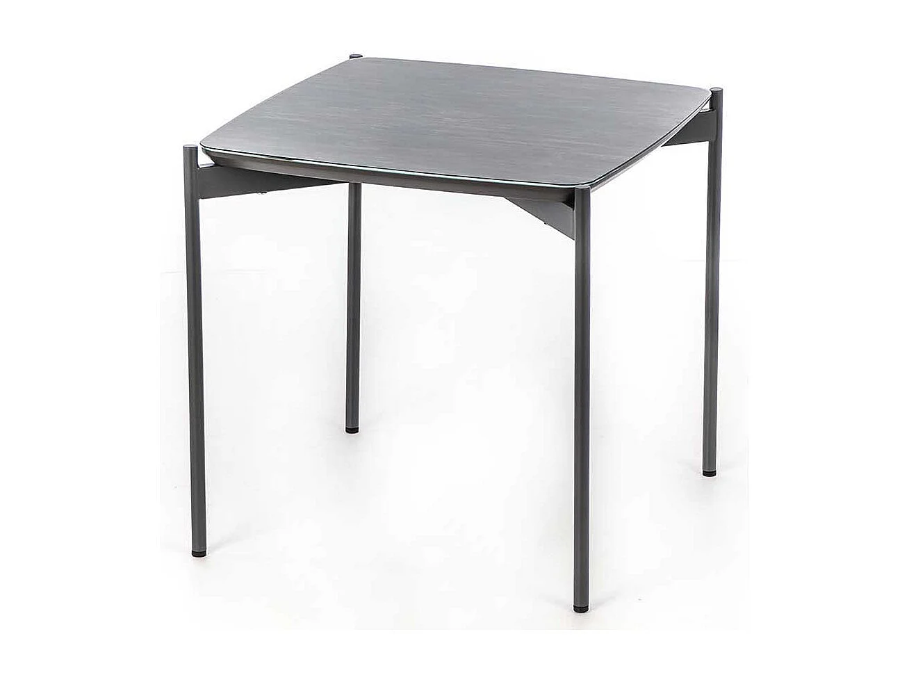 Glasbeistelltisch in Blaugrau und Dunkelgrau 45 cm breit