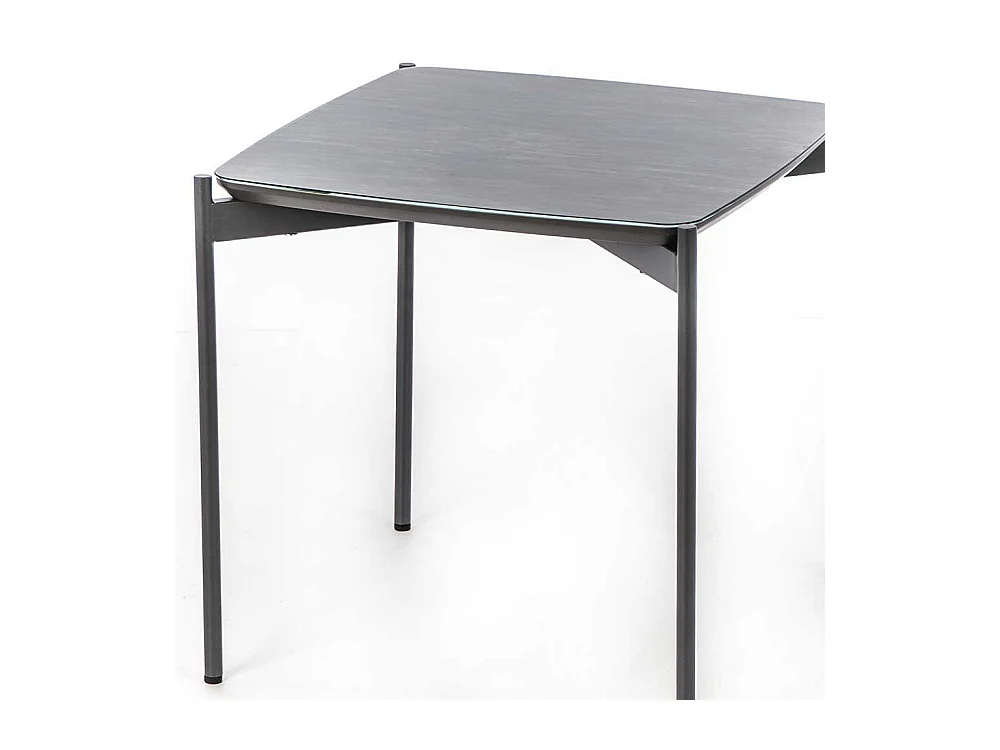 Glasbeistelltisch in Blaugrau und Dunkelgrau 45 cm breit