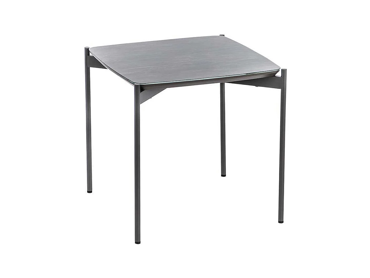 Glasbeistelltisch in Blaugrau und Dunkelgrau 45 cm breit