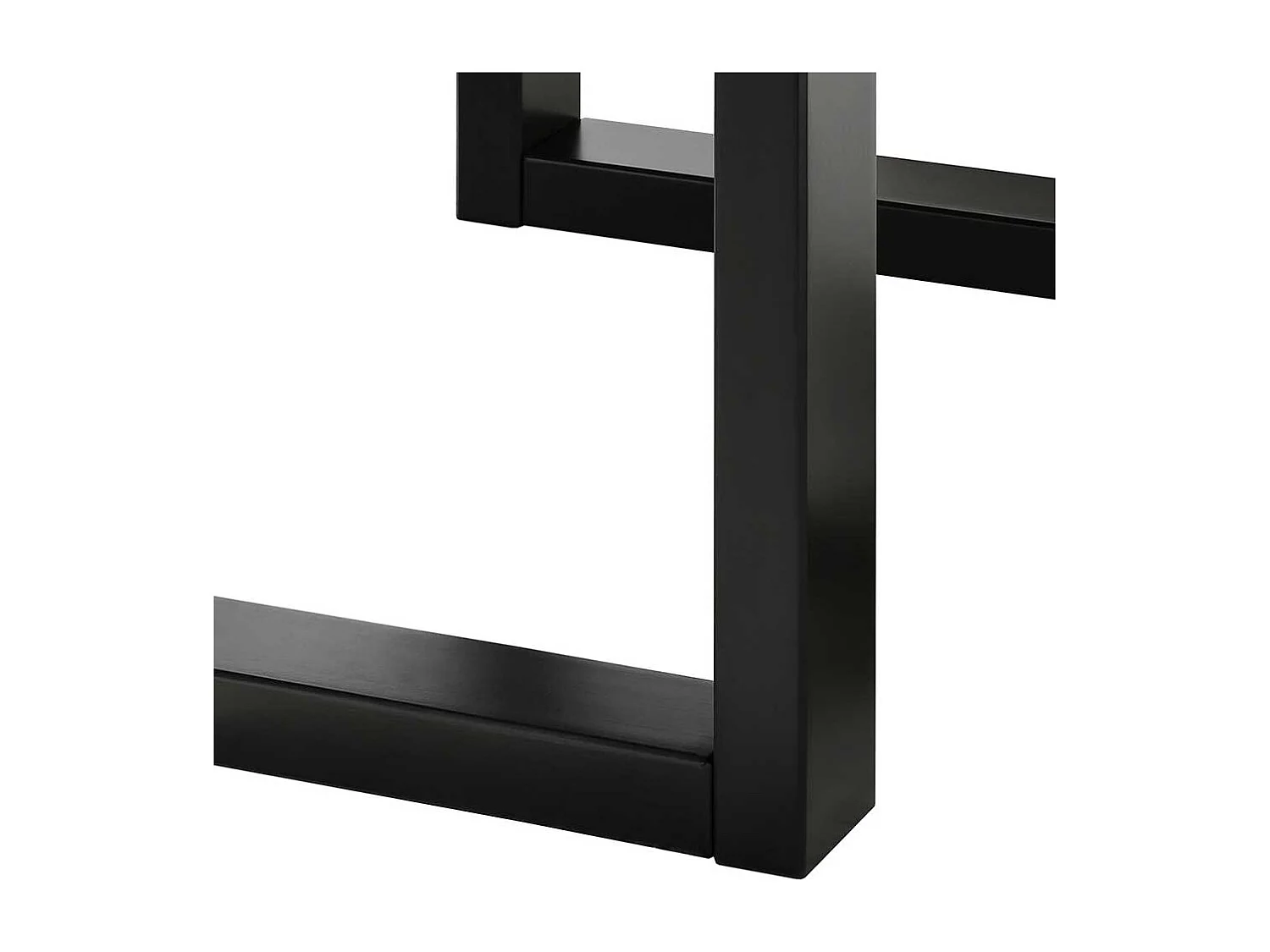 Wildeiche Wohnzimmertisch mit Metall Bügelgestell Hirnholz Einlage