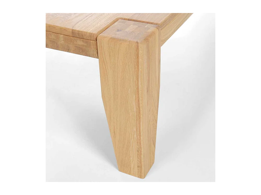 Holz Couchtisch aus Wildeiche Massivholz Vierfußgestell