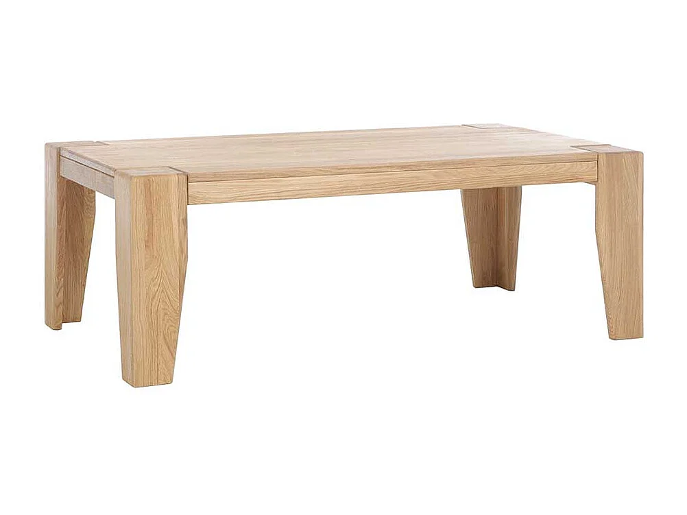 Holz Couchtisch aus Wildeiche Massivholz Vierfußgestell