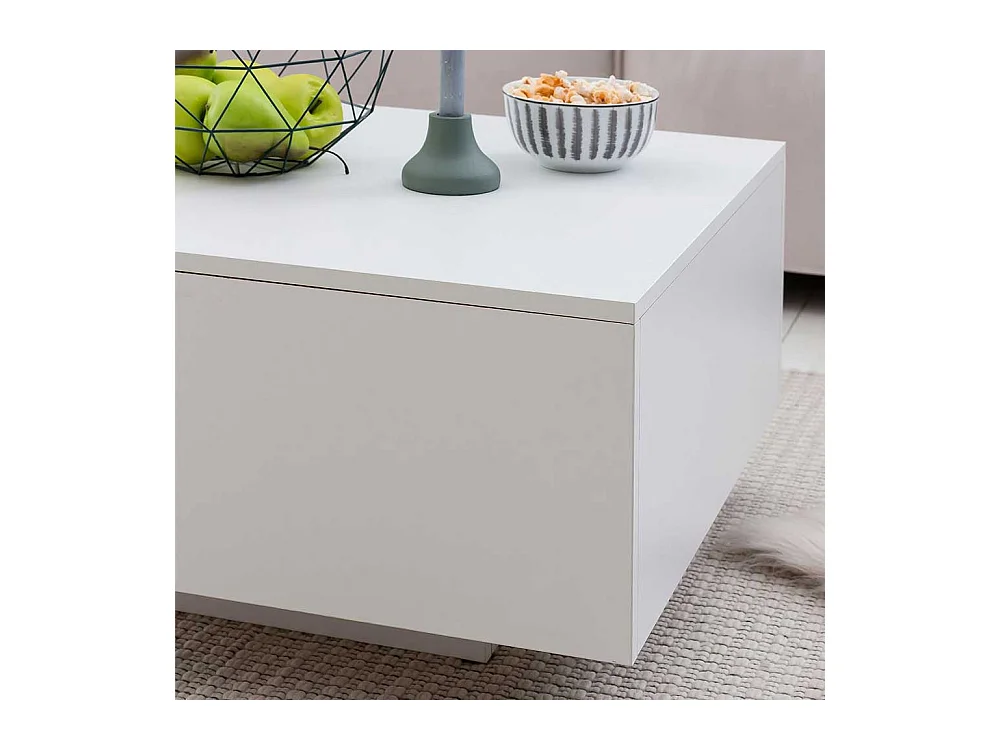 Couchtisch in Silberfarben und Weiß 60 cm breit