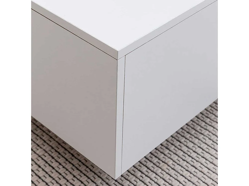 Couchtisch in Silberfarben und Weiß 60 cm breit