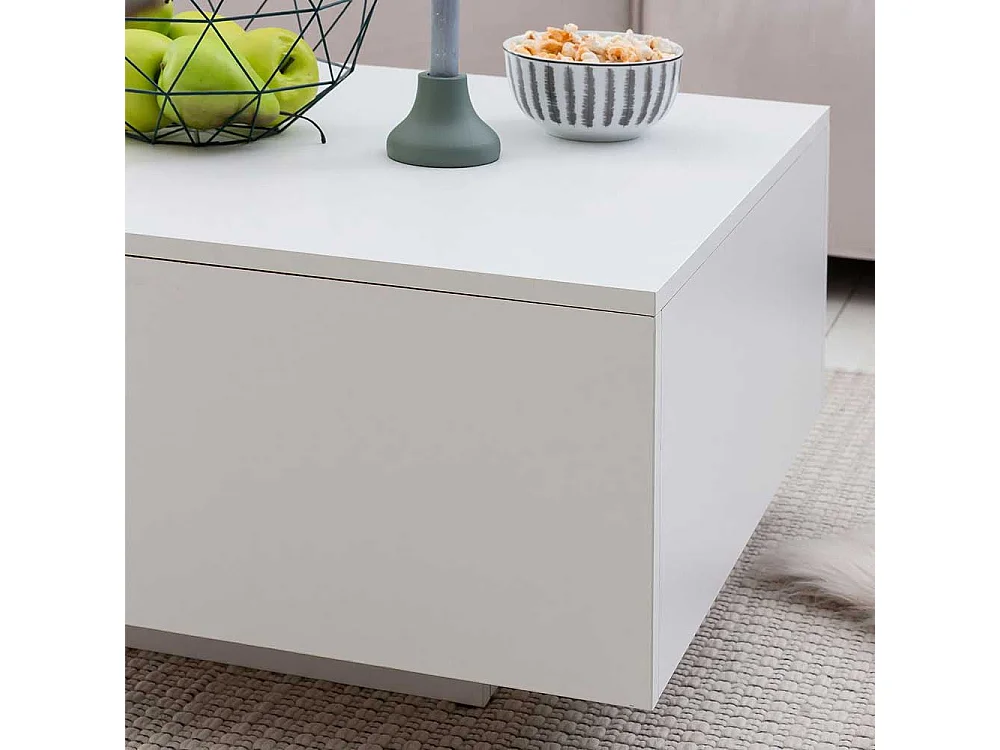 Couchtisch in Silberfarben und Weiß 60 cm breit