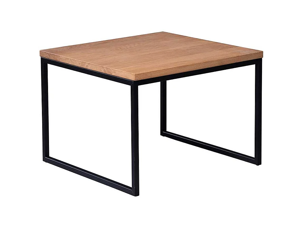 Moderner Sofa Tisch aus Wildeiche Massivholz Metall