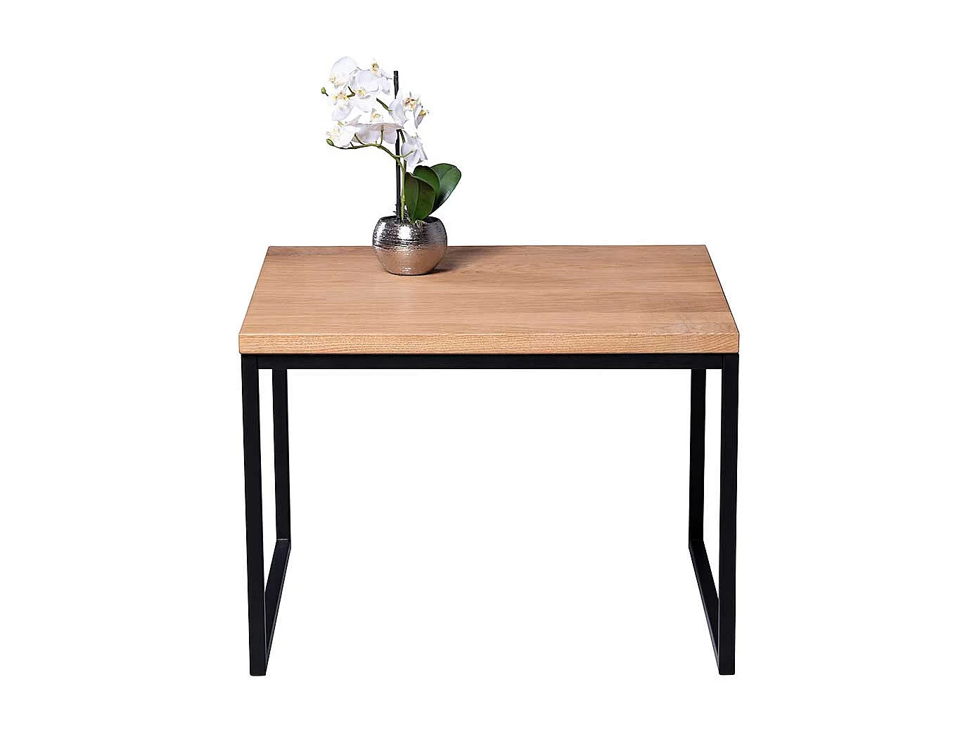 Moderner Sofa Tisch aus Wildeiche Massivholz Metall