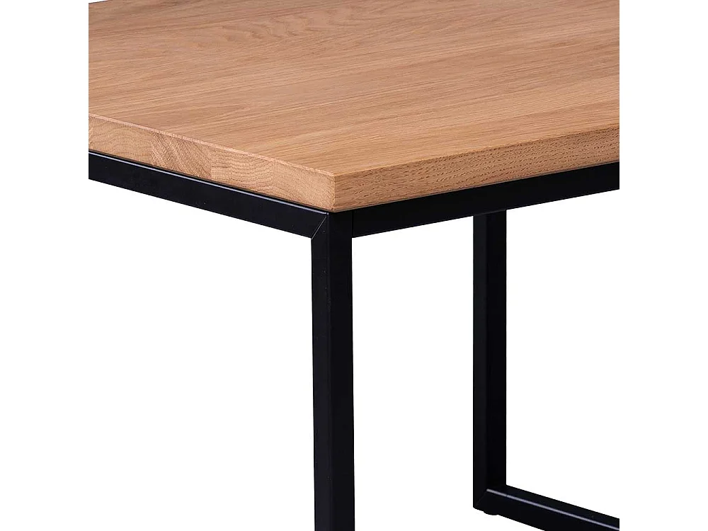 Moderner Sofa Tisch aus Wildeiche Massivholz Metall