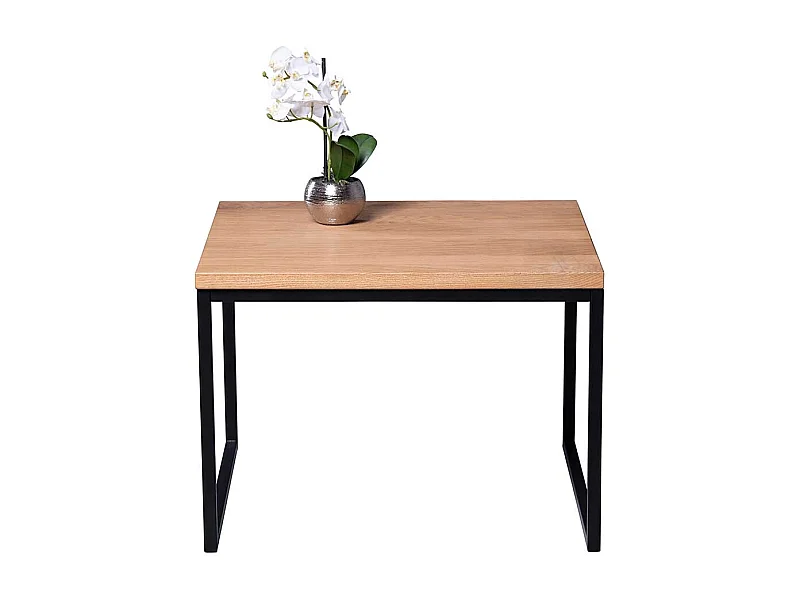 Moderner Sofa Tisch aus Wildeiche Massivholz Metall