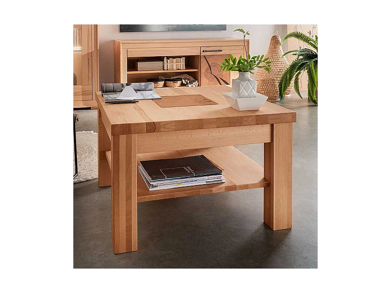 Tisch Massivholz Wohnzimmer aus Kernbuche Ablage