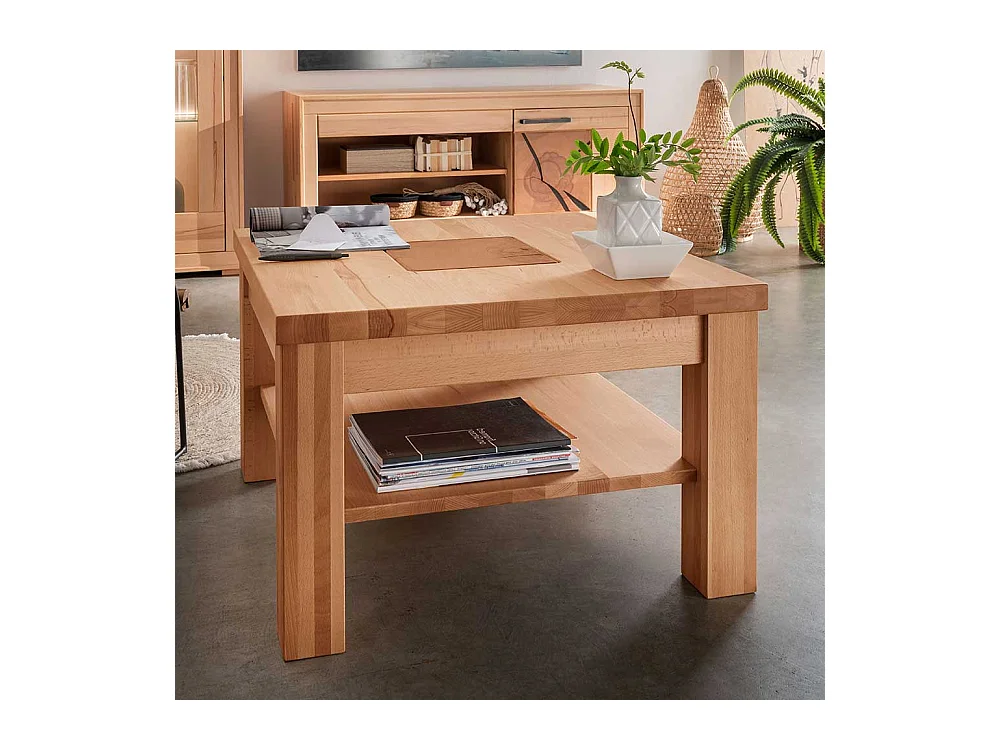 Tisch Massivholz Wohnzimmer aus Kernbuche Ablage
