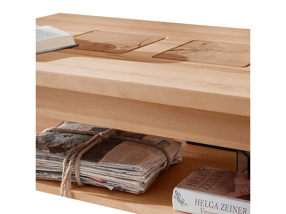Tisch Massivholz Wohnzimmer aus Kernbuche Ablage