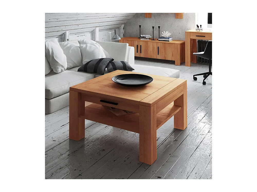 Wohnzimmertisch aus Kernbuche massiv geölt Schublade